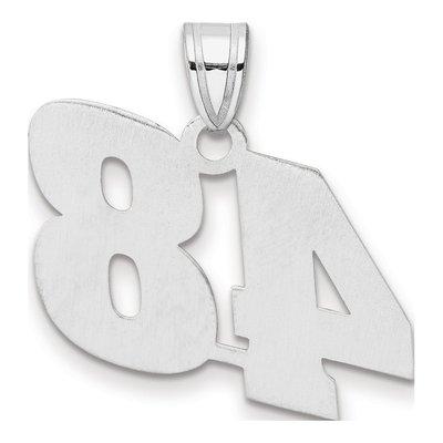 14K White Gold Block Number 48 Pendant – view 3