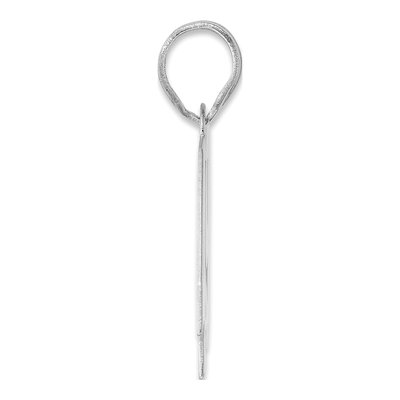 14K White Gold Block Number 49 Pendant – view 2