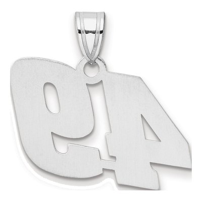 14K White Gold Block Number 49 Pendant – view 3