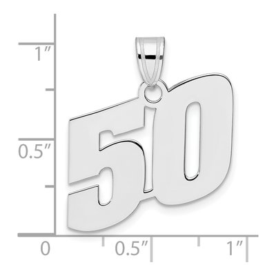14K White Gold Number 50 Pendant – view 4