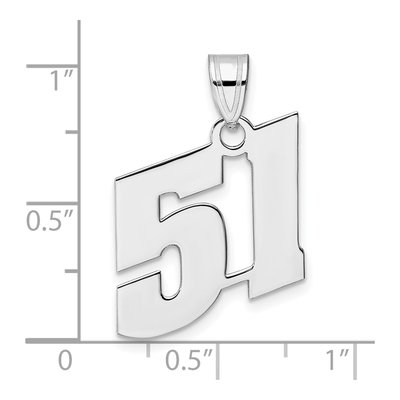 14K White Gold Number 51 Pendant – view 4