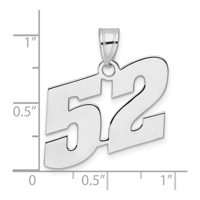 14K White Gold Number 52 Pendant – view 4