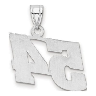14K White Gold Block Number 54 Pendant – view 3