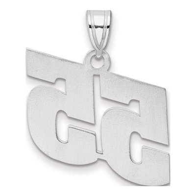 14K White Gold Block Number 55 Pendant – view 3
