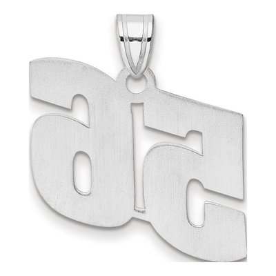 14K White Gold Block Number 56 Pendant – view 3