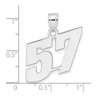 14K White Gold Number 57 Pendant – view 4