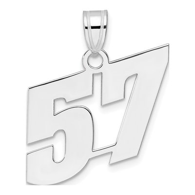 14K White Gold Number 57 Pendant