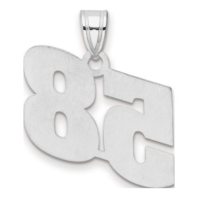 14K White Gold Block Number 58 Pendant – view 3