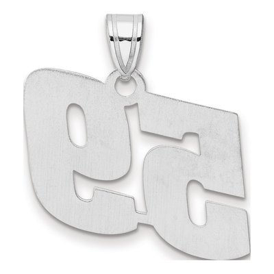14K White Gold Block Number 59 Pendant – view 3