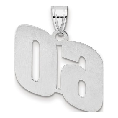14K White Gold Number 60 Pendant – view 3