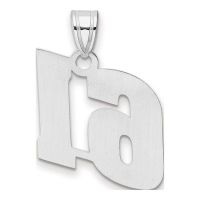 14K White Gold Number 61 Pendant – view 3