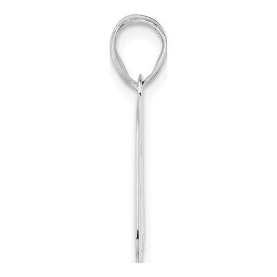 14K White Gold Block Number 62 Pendant – view 2