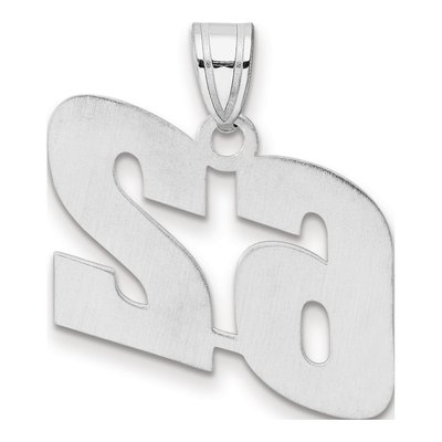 14K White Gold Block Number 62 Pendant – view 3