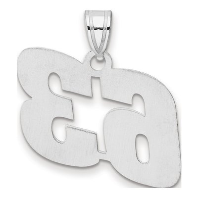 14K White Gold Number 63 Pendant – view 3