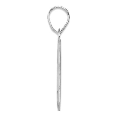 14K White Gold Block Number 64 Pendant – view 2