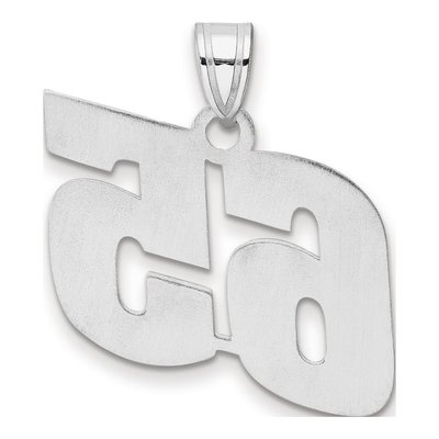 14K White Gold Block Number 65 Pendant – view 3
