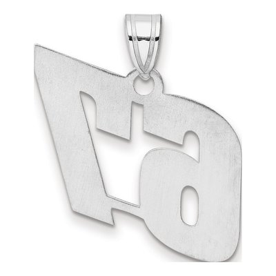 14K White Gold Block Number 67 Pendant – view 3