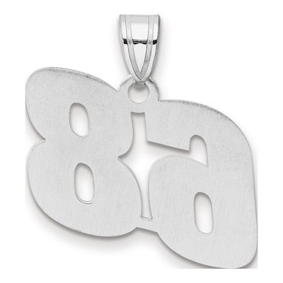 14K White Gold Block Number 68 Pendant – view 3