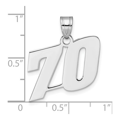 14K White Gold Number 70 Pendant – view 4