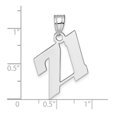 14K White Gold Number 71 Pendant – view 4