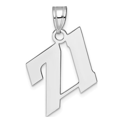 14K White Gold Number 71 Pendant