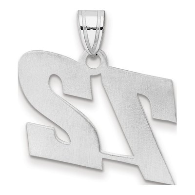 14K White Gold Block Number 72 Pendant – view 3