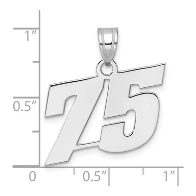 14K White Gold Number 75 Pendant – view 4
