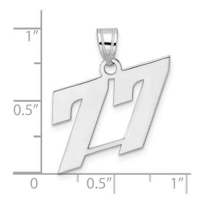 14K White Gold Number 77 Pendant – view 4