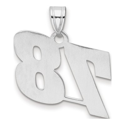 14K White Gold Block Number 78 Pendant – view 3