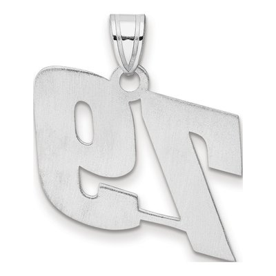 14K White Gold Block Number 79 Pendant – view 3