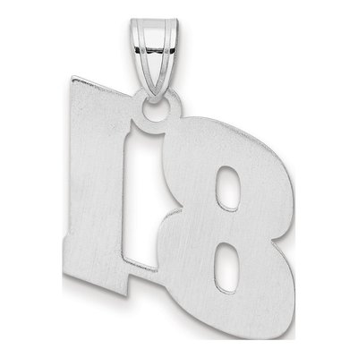 14K White Gold Block Number 81 Pendant – view 3
