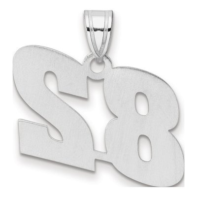14K White Gold Number 82 Pendant – view 3