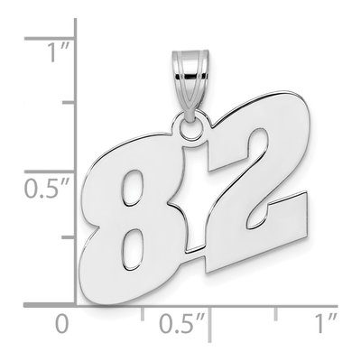 14K White Gold Number 82 Pendant – view 4