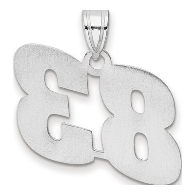 14K White Gold Block Number 83 Pendant – view 3