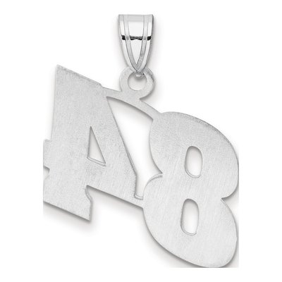 14K White Gold Block Number 84 Pendant – view 3