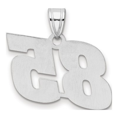 14K White Gold Block Number 85 Pendant – view 3