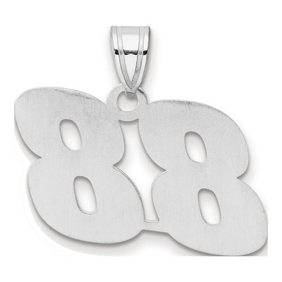 14K White Gold Number 88 Pendant – view 3