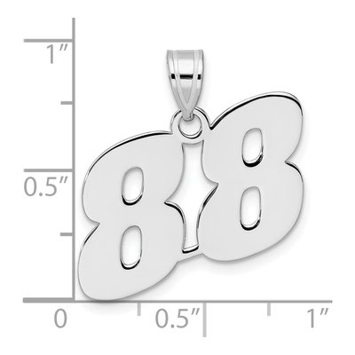 14K White Gold Number 88 Pendant – view 4