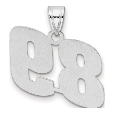 14K White Gold Number 89 Pendant – view 3