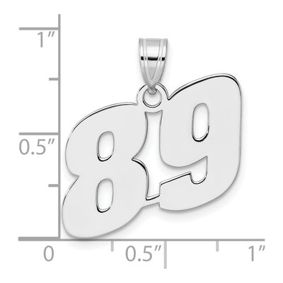 14K White Gold Number 89 Pendant – view 4