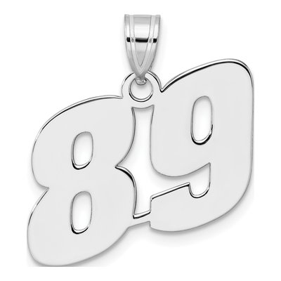 14K White Gold Number 89 Pendant