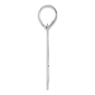 14K White Gold Block Number 91 Pendant – view 2