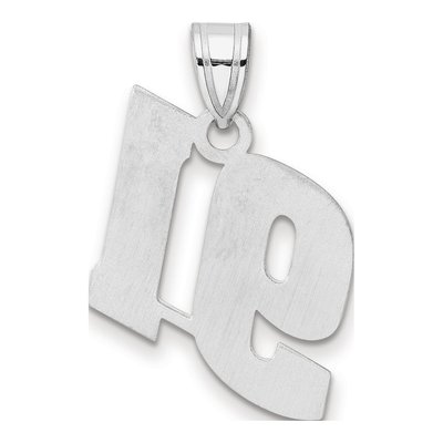 14K White Gold Block Number 91 Pendant – view 3