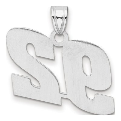 14K White Gold Block Number 92 Pendant – view 3