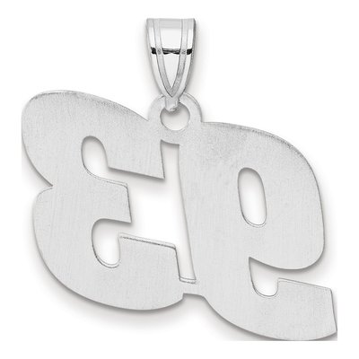 14K White Gold Number 93 Pendant – view 3