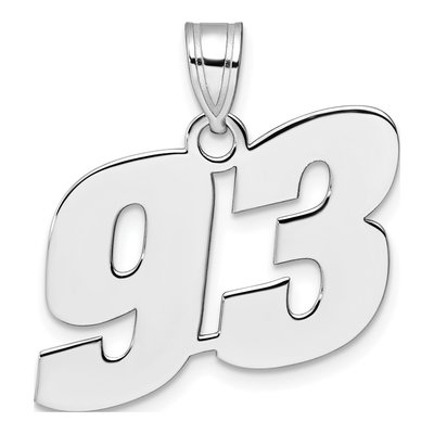 14K White Gold Number 93 Pendant