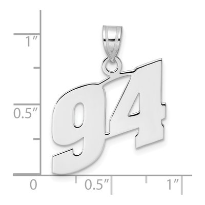 14K White Gold Number 94 Pendant – view 4