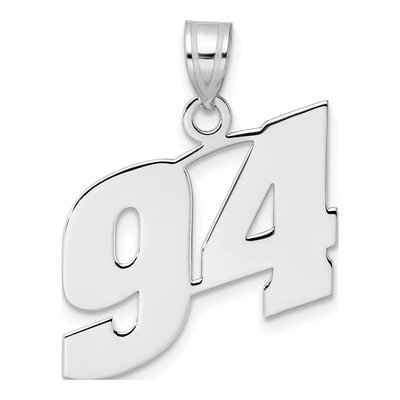 14K White Gold Number 94 Pendant