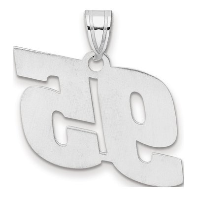 14K White Gold Block Number 95 Pendant – view 3