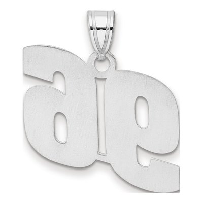 14K White Gold Number 96 Pendant – view 3